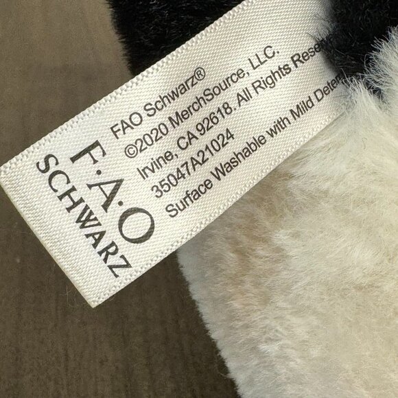 FAQ Schwarz Save the Earth Sitting Panda Bear Animal Plush Toy Black White - Picture 8 of 10